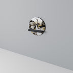 JAPANESE FLOCK OF CRANES Prateleira Redonda Decorativa em Acabamento Preto