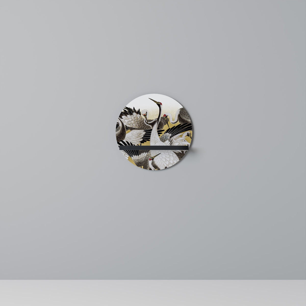 JAPANESE FLOCK OF CRANES Art Shelf