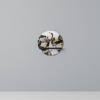 JAPANESE FLOCK OF CRANES Prateleira Redonda Decorativa em Acabamento Preto