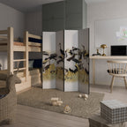 JAPANESE FLOCK OF CRANES Decorative 4-Panel Room Divider