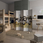 JAPANESE FLOCK OF CRANES Decorative 5-Panel Room Divider