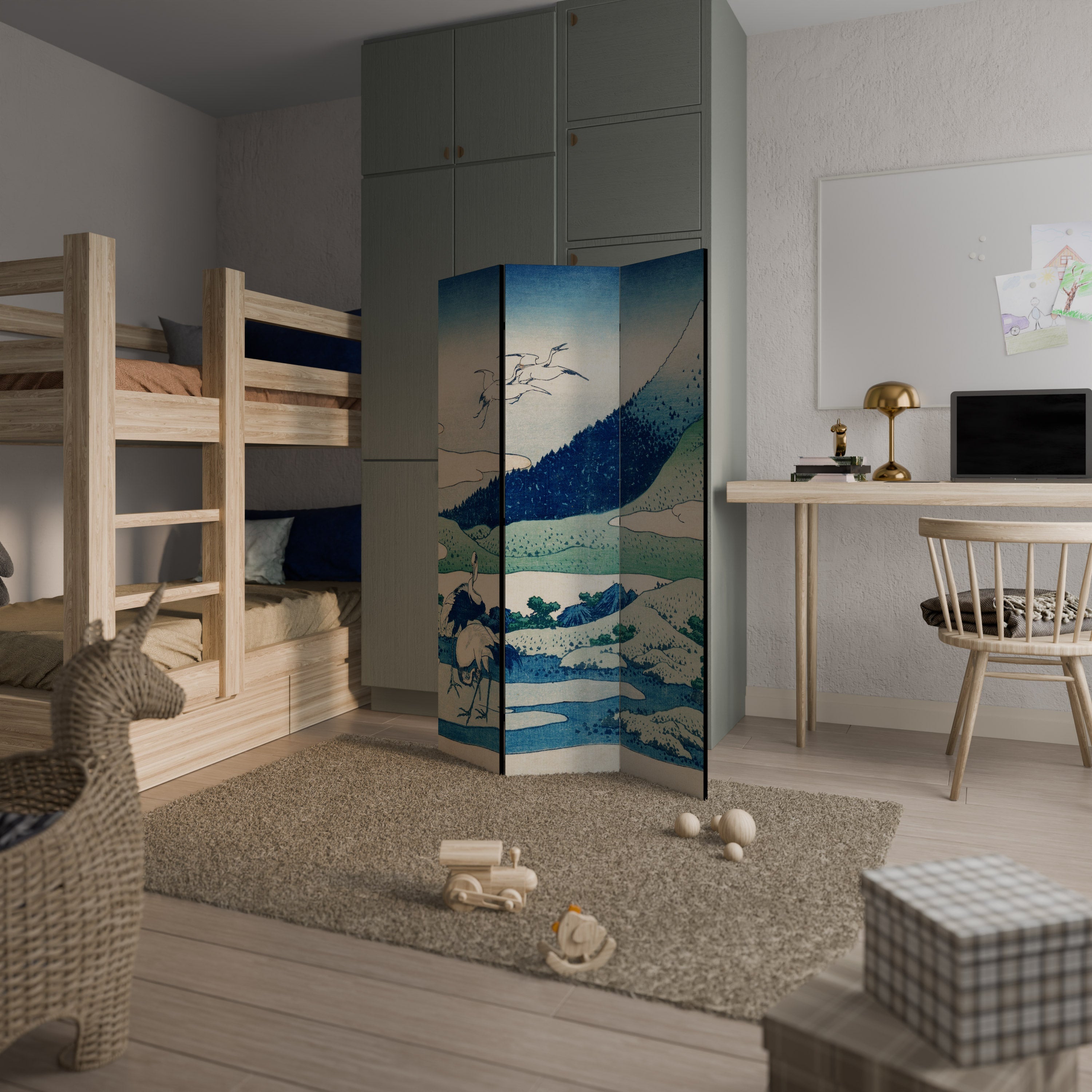 UMEZAWA MANOR Decorative 3-Panel Room Divider