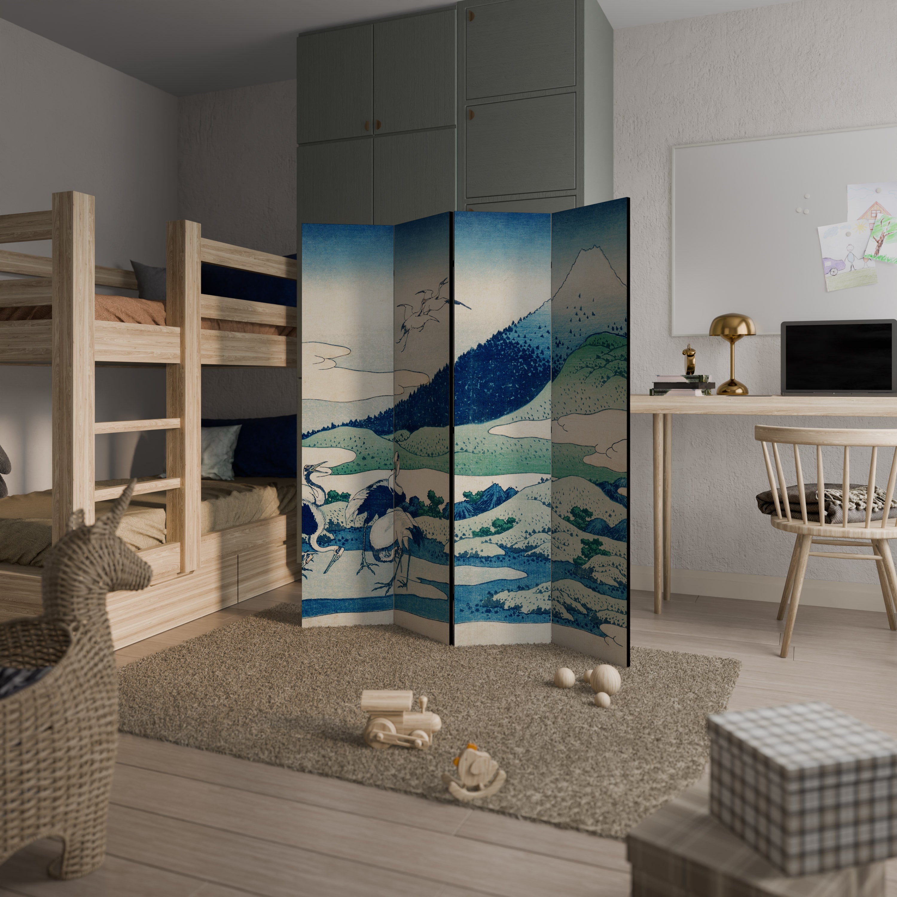 UMEZAWA MANOR Biombo de 4 Painéis