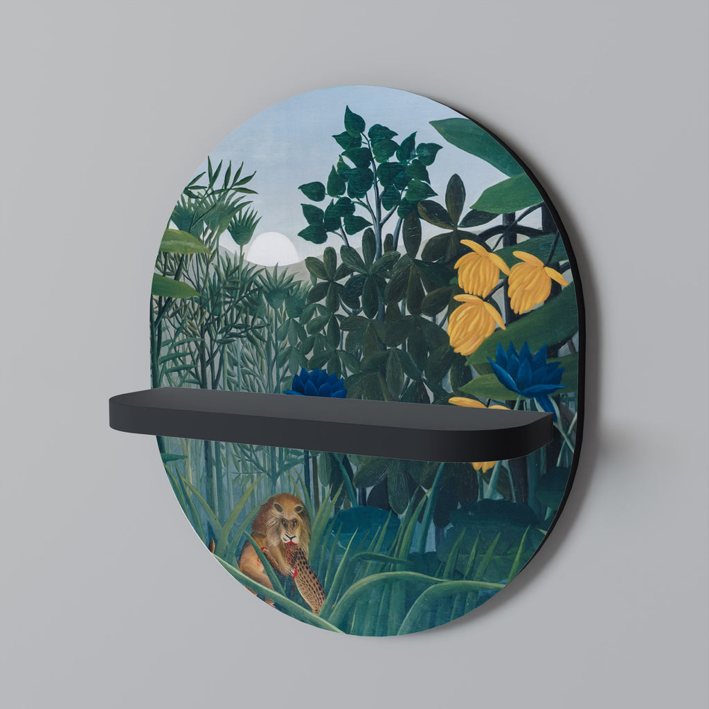 THE REPAST OF THE LION Prateleira Oval Decorativa em Acabamento Preto