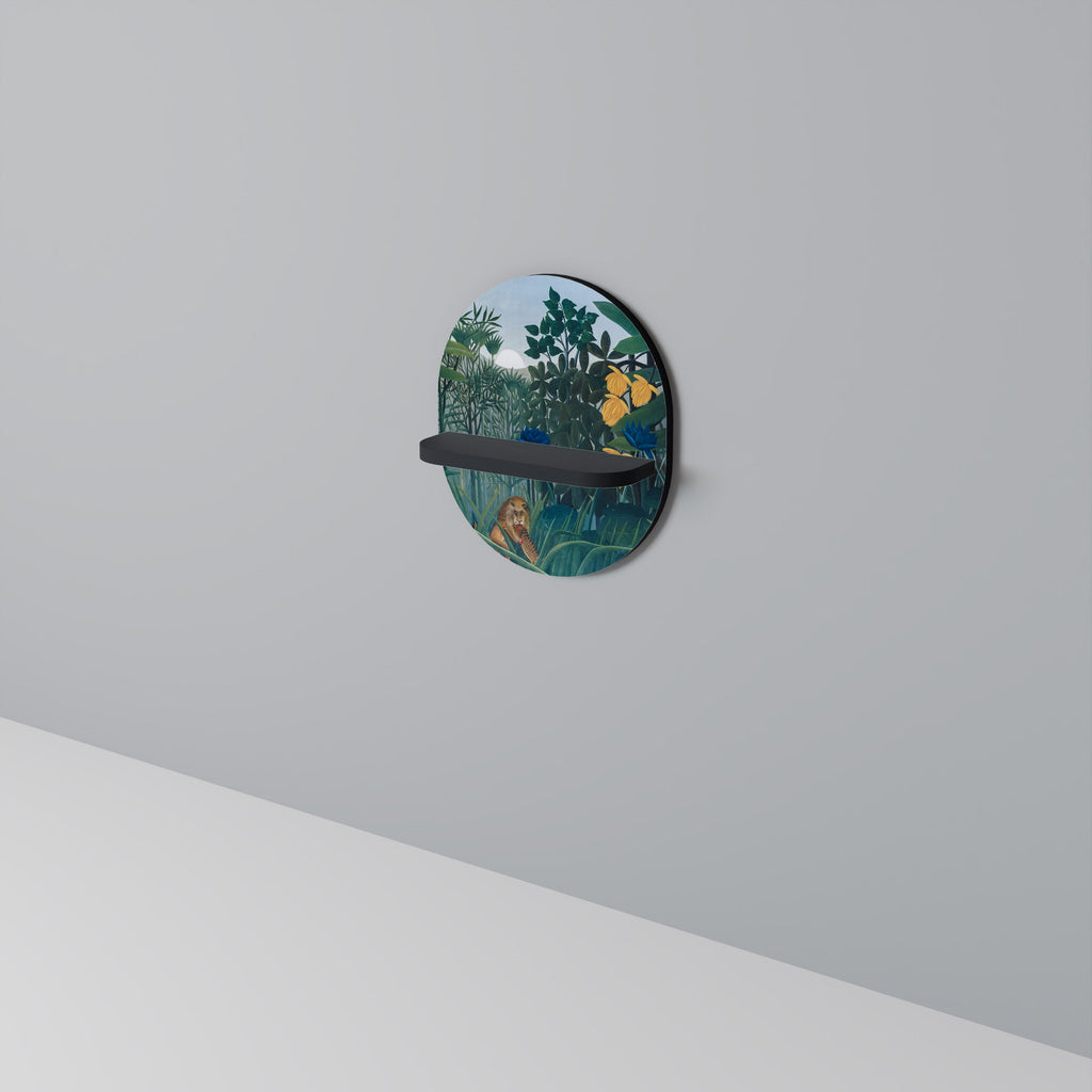 THE REPAST OF THE LION Prateleira Oval Decorativa em Acabamento Preto