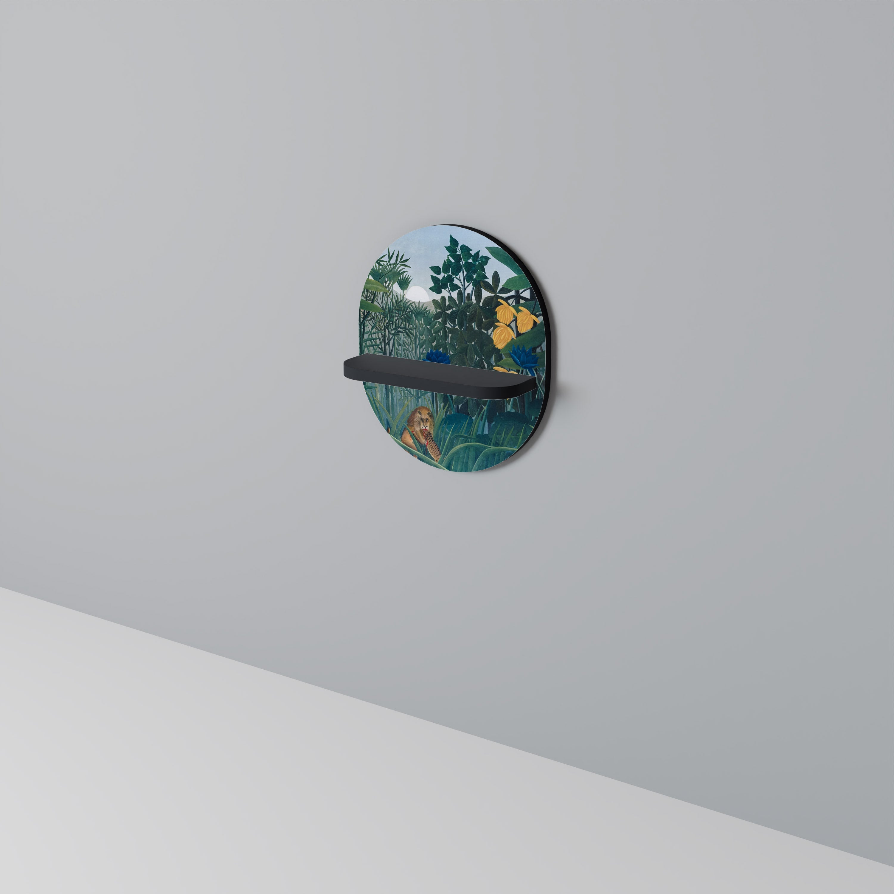 THE REPAST OF THE LION Prateleira Oval Decorativa em Acabamento Preto