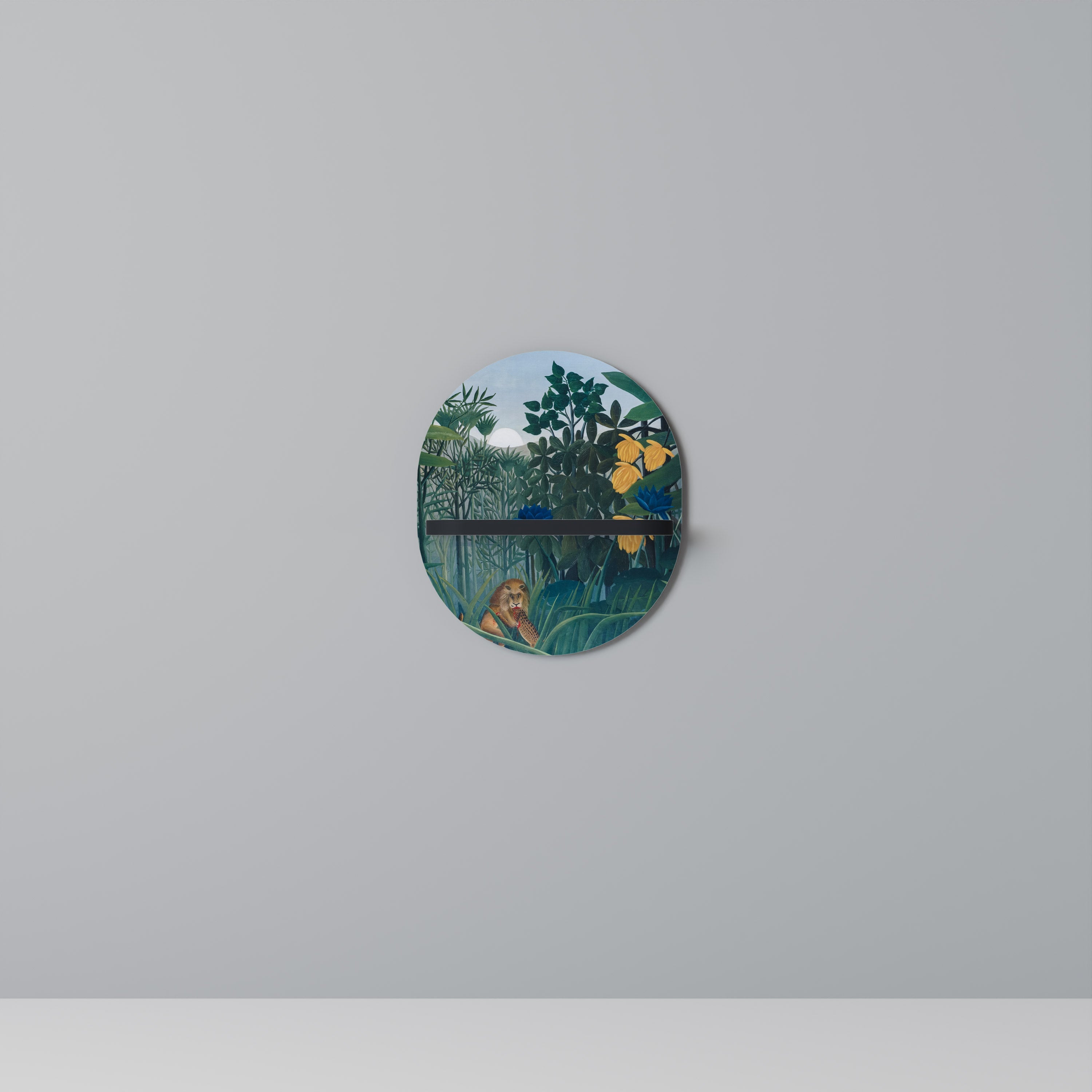 THE REPAST OF THE LION Prateleira Oval Decorativa em Acabamento Preto