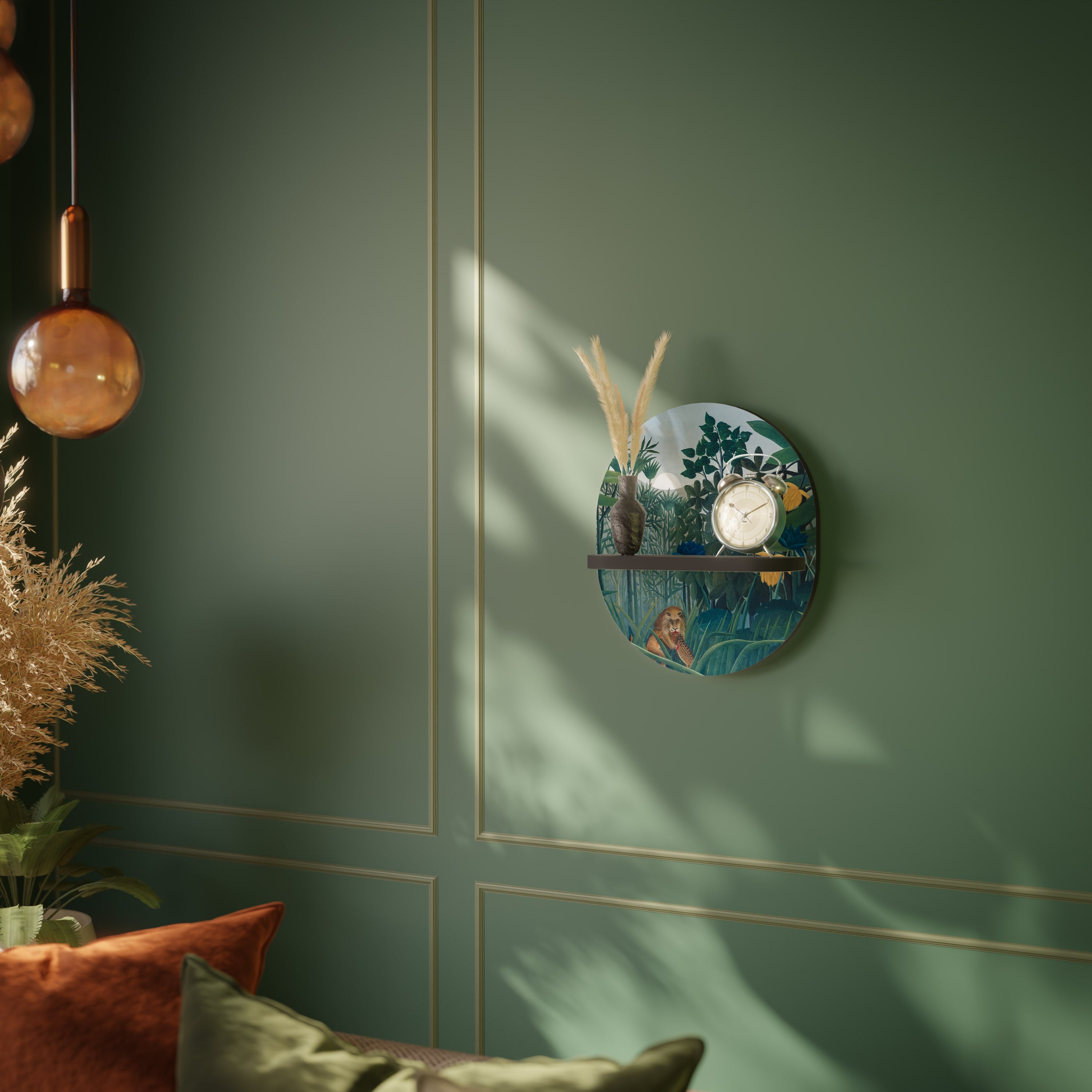 THE REPAST OF THE LION Prateleira Oval Decorativa em Acabamento Preto