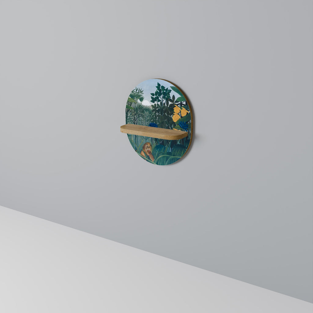 THE REPAST OF THE LION Prateleira Oval Decorativa em Efeito Carvalho