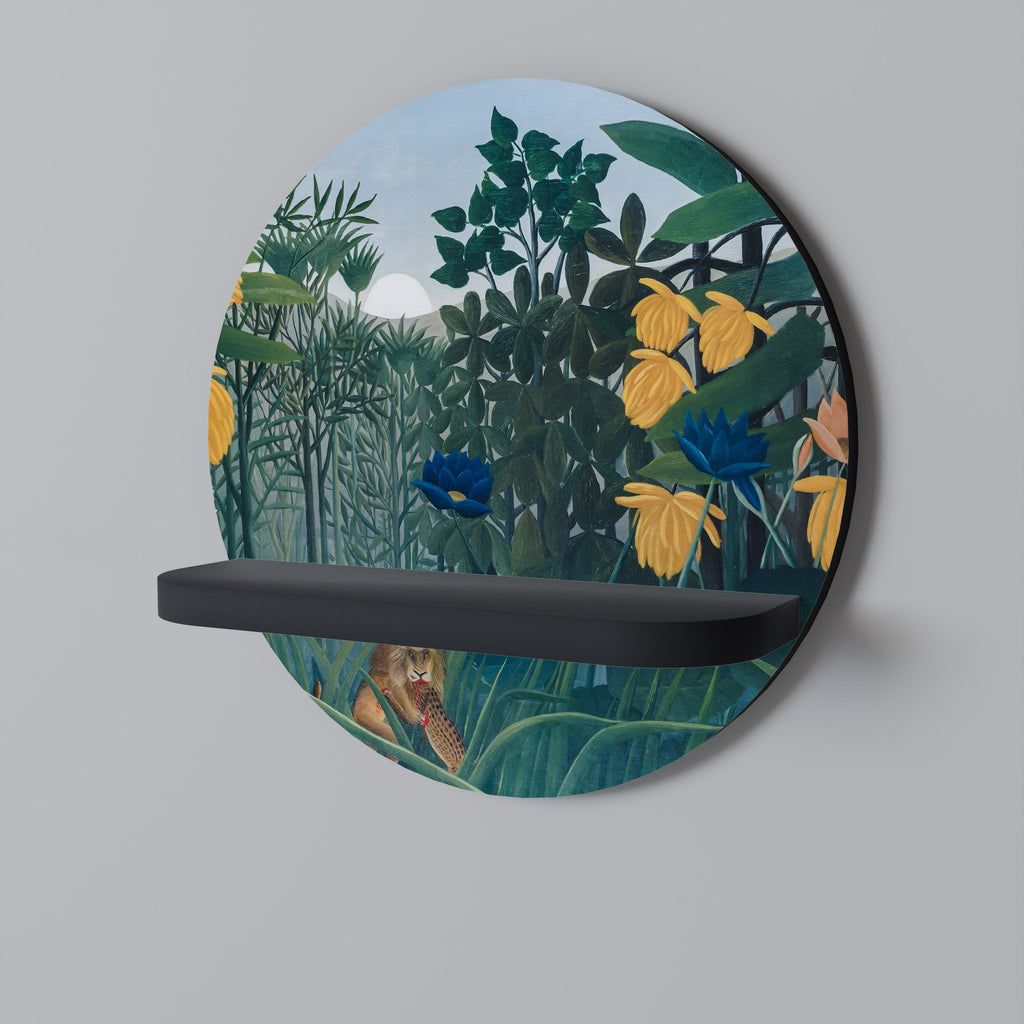 THE REPAST OF THE LION Prateleira Redonda Decorativa em Acabamento Preto