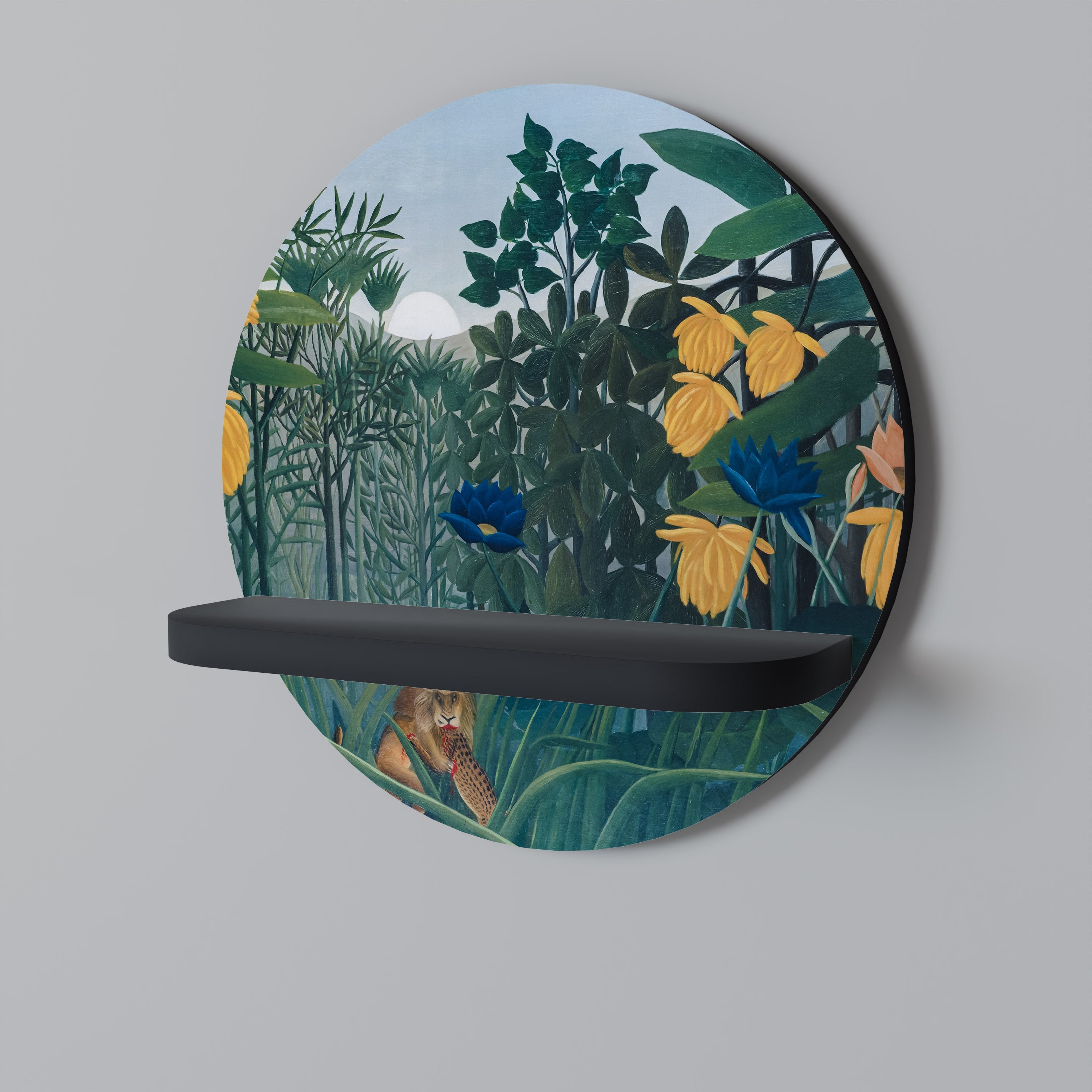 THE REPAST OF THE LION Prateleira Redonda Decorativa em Acabamento Preto