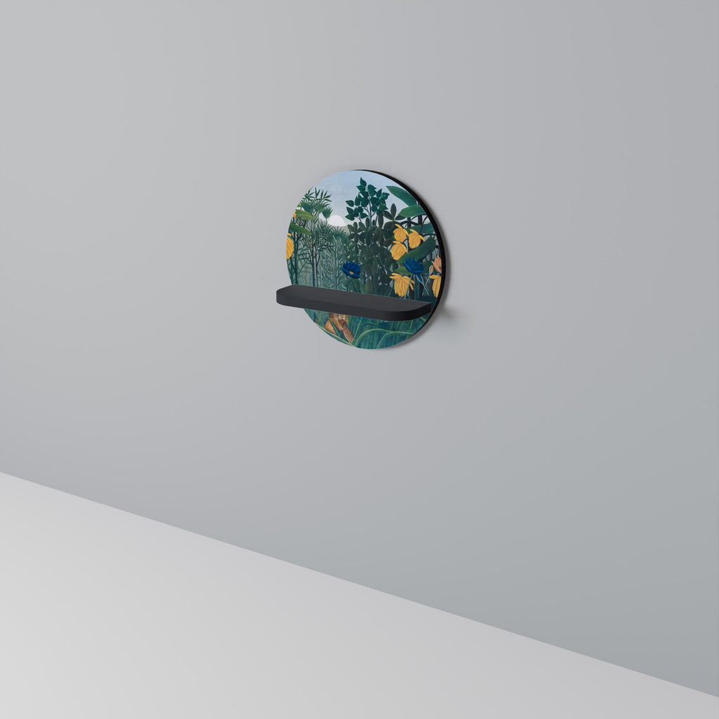 THE REPAST OF THE LION Prateleira Redonda Decorativa em Acabamento Preto