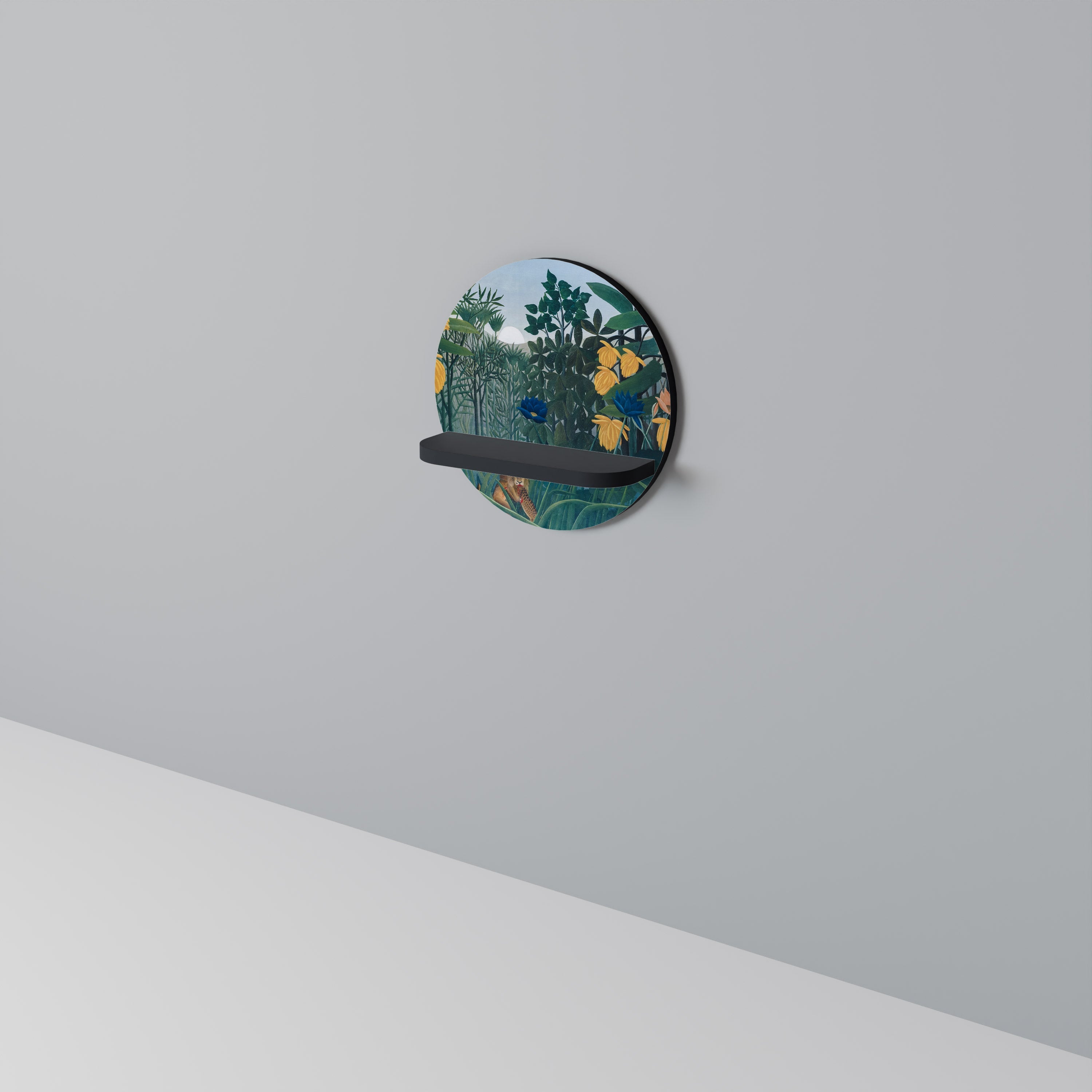 THE REPAST OF THE LION Prateleira Redonda Decorativa em Acabamento Preto