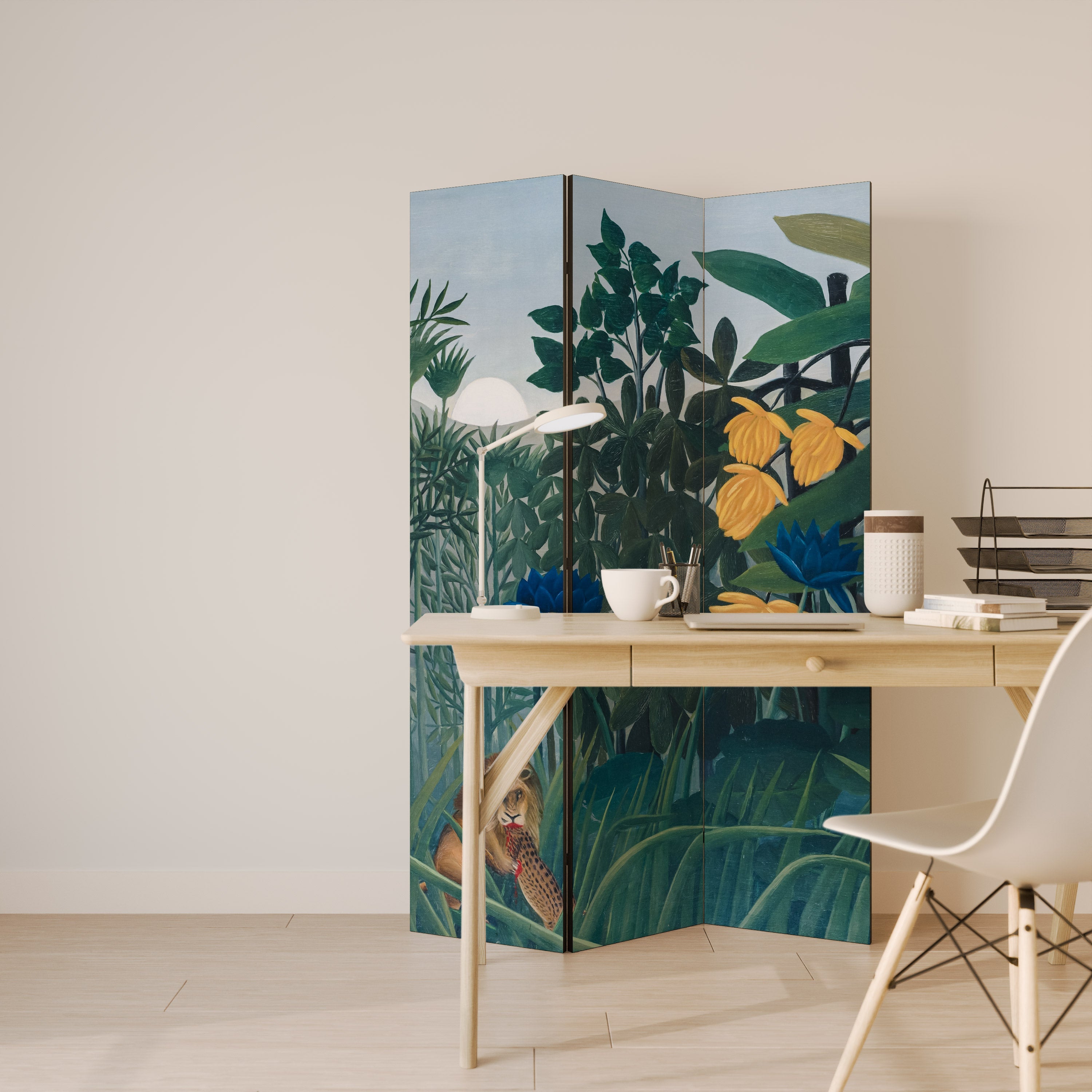 THE REPAST OF THE LION Decorative 3-Panel Room Divider