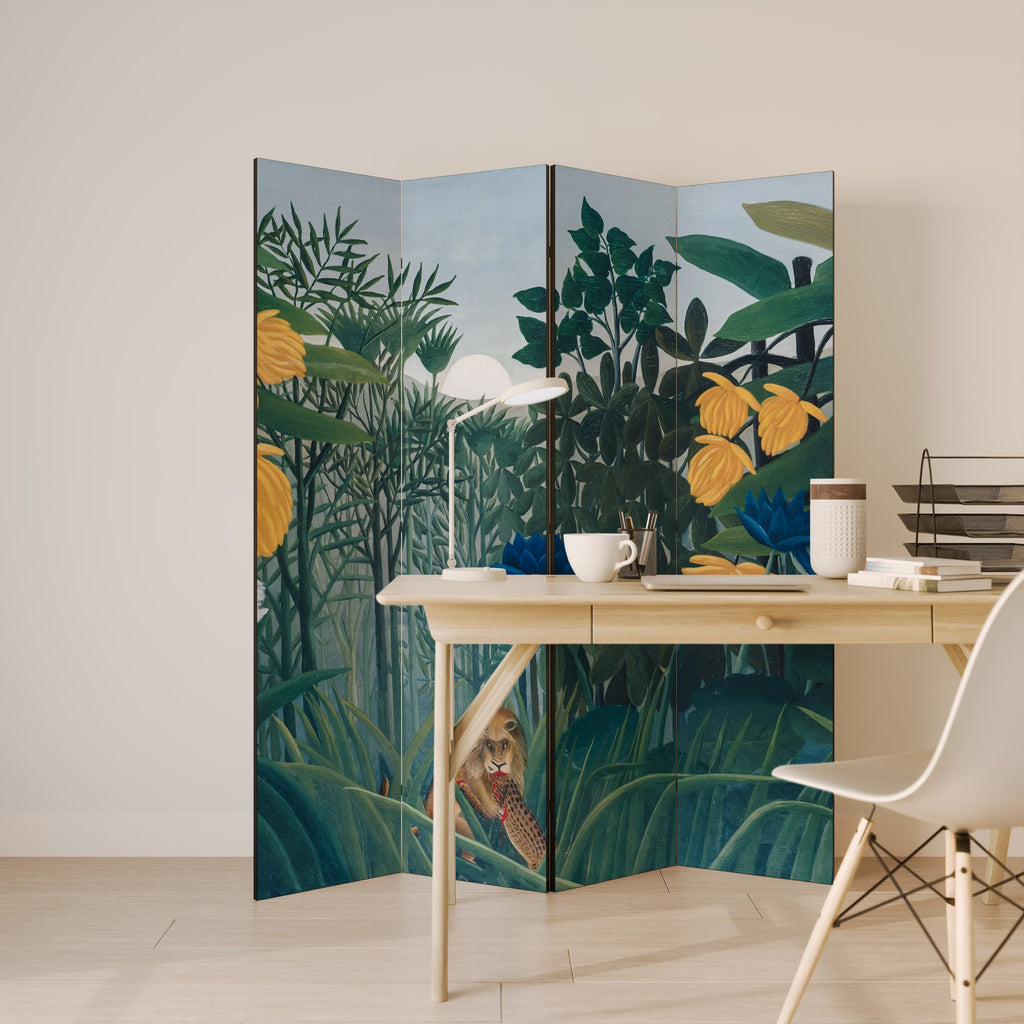 THE REPAST OF THE LION Biombo Decorativo de 4 Painéis