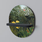 VIRGIN FOREST WITH SUNSET Prateleira Oval Decorativa em Acabamento Preto