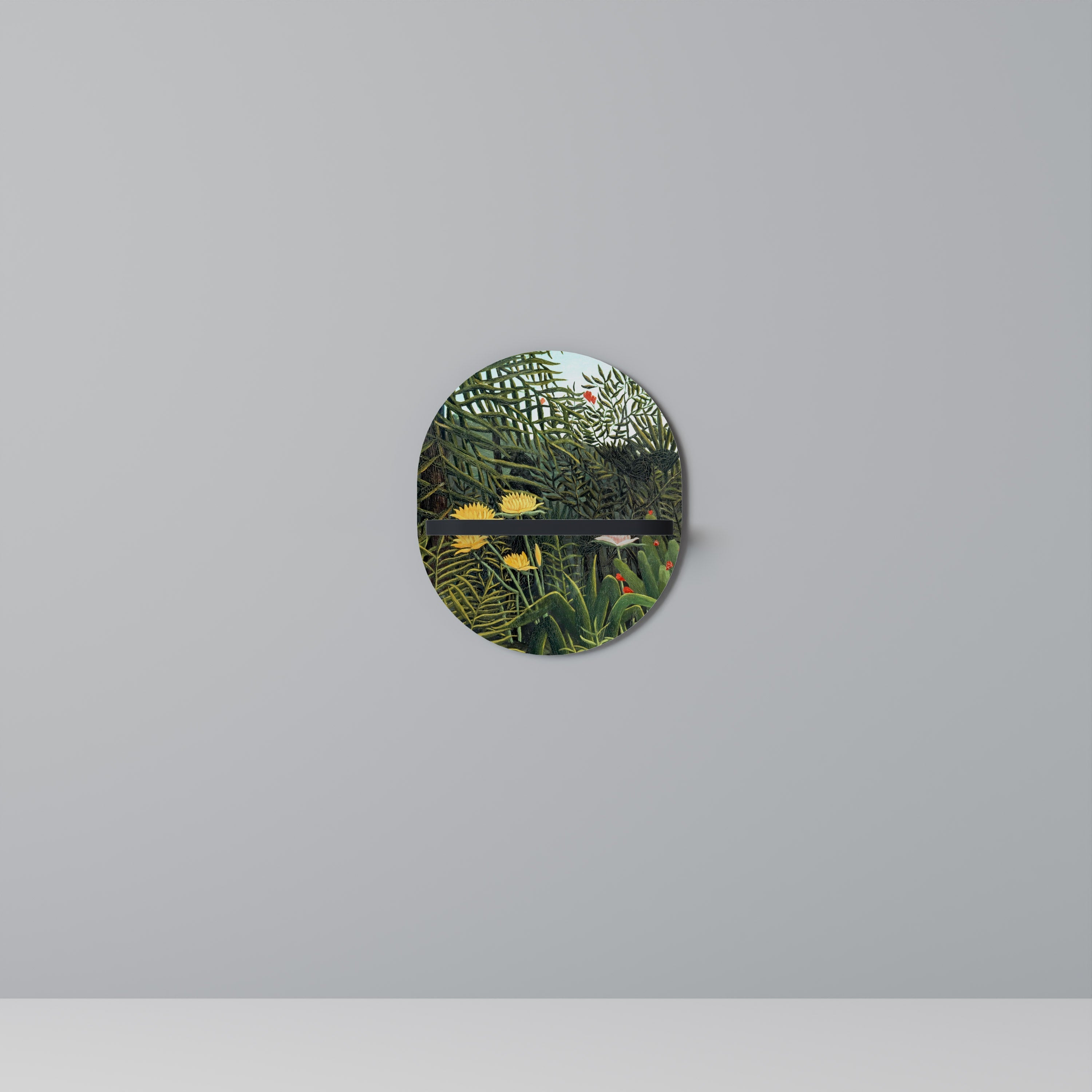 VIRGIN FOREST WITH SUNSET Prateleira Oval Decorativa em Acabamento Preto