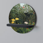 VIRGIN FOREST WITH SUNSET Prateleira Redonda Decorativa em Acabamento Preto