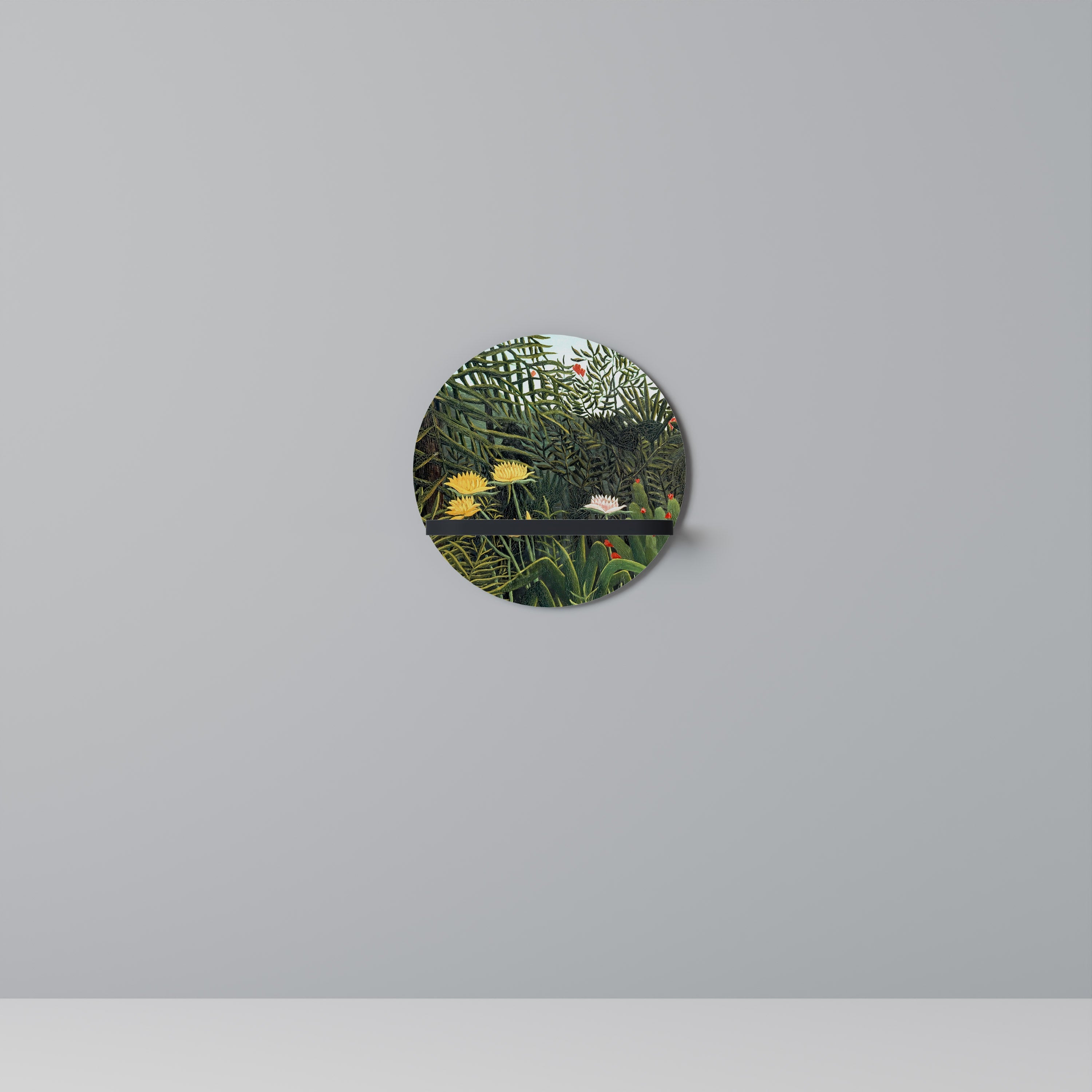 VIRGIN FOREST WITH SUNSET Prateleira Redonda Decorativa em Acabamento Preto