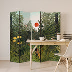 VIRGIN FOREST WITH SUNSET Decorative 5-Panel Room Divider