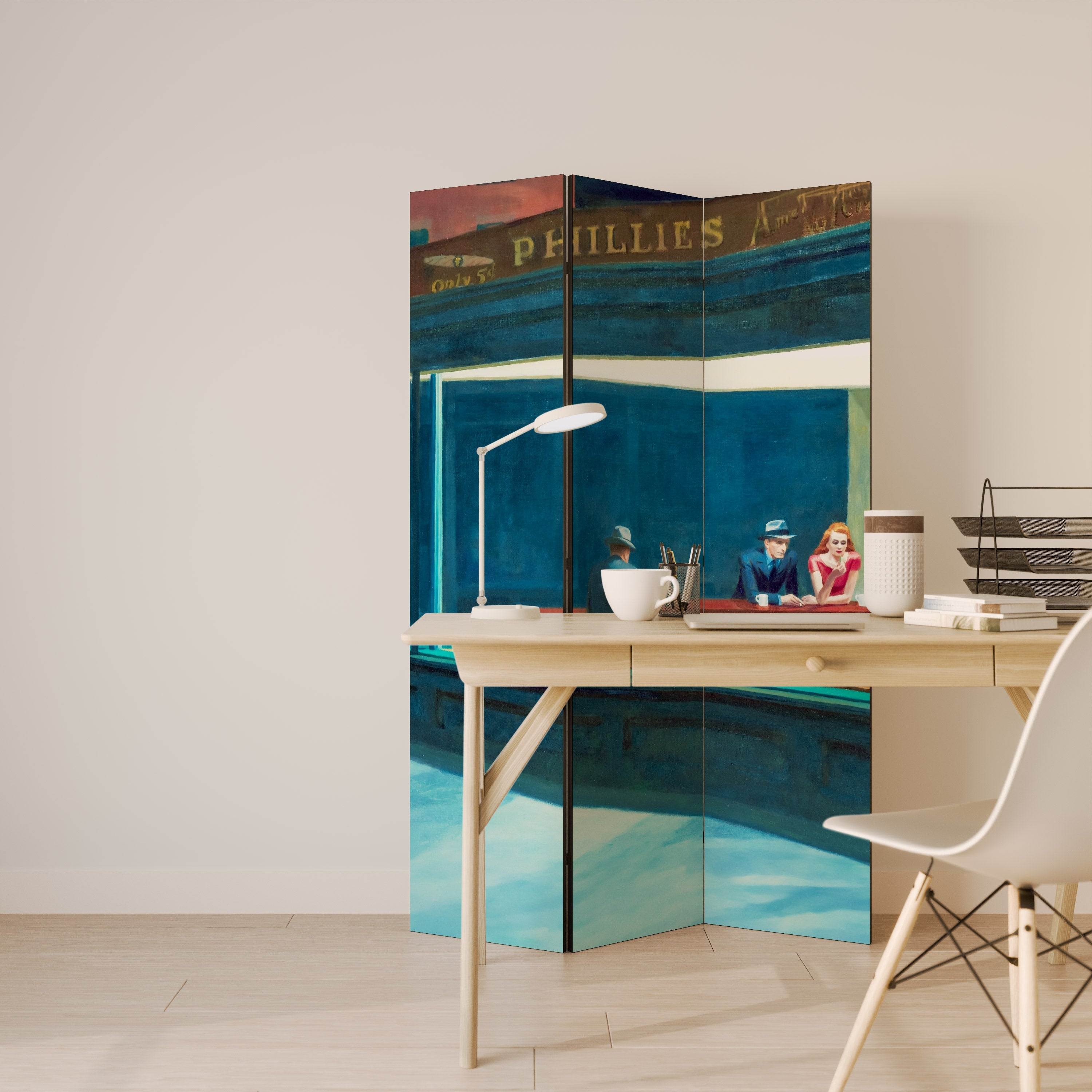 NIGHTHAWKS Decorative 3-Panel Room Divider