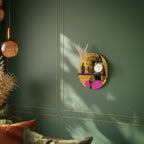 HER WITH A PEARL Prateleira Oval Decorativa em Acabamento Preto