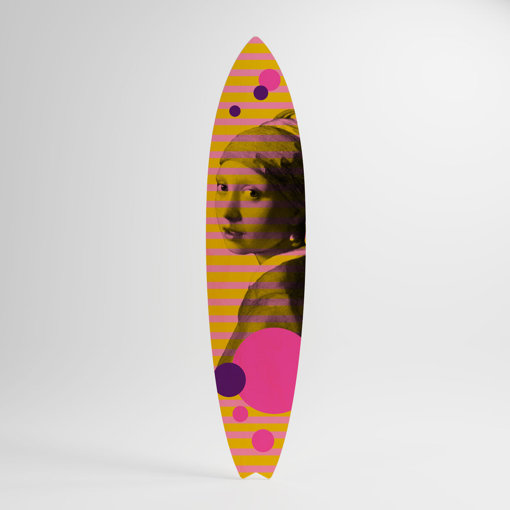 HER WITH A PEARL Painel Decorativo Prancha de Surf