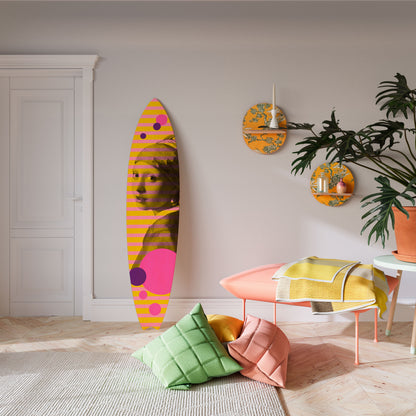 HER WITH A PEARL Painel Decorativo Prancha de Surf