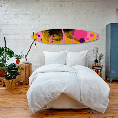 HER WITH A PEARL Painel Decorativo Prancha de Surf