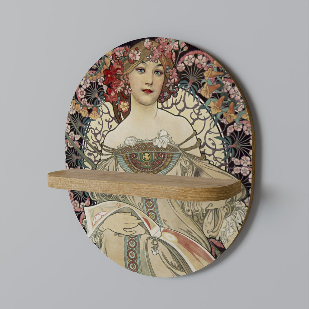 CHAMPENOIS IMPRIMEUR Prateleira Oval Decorativa em Efeito Carvalho