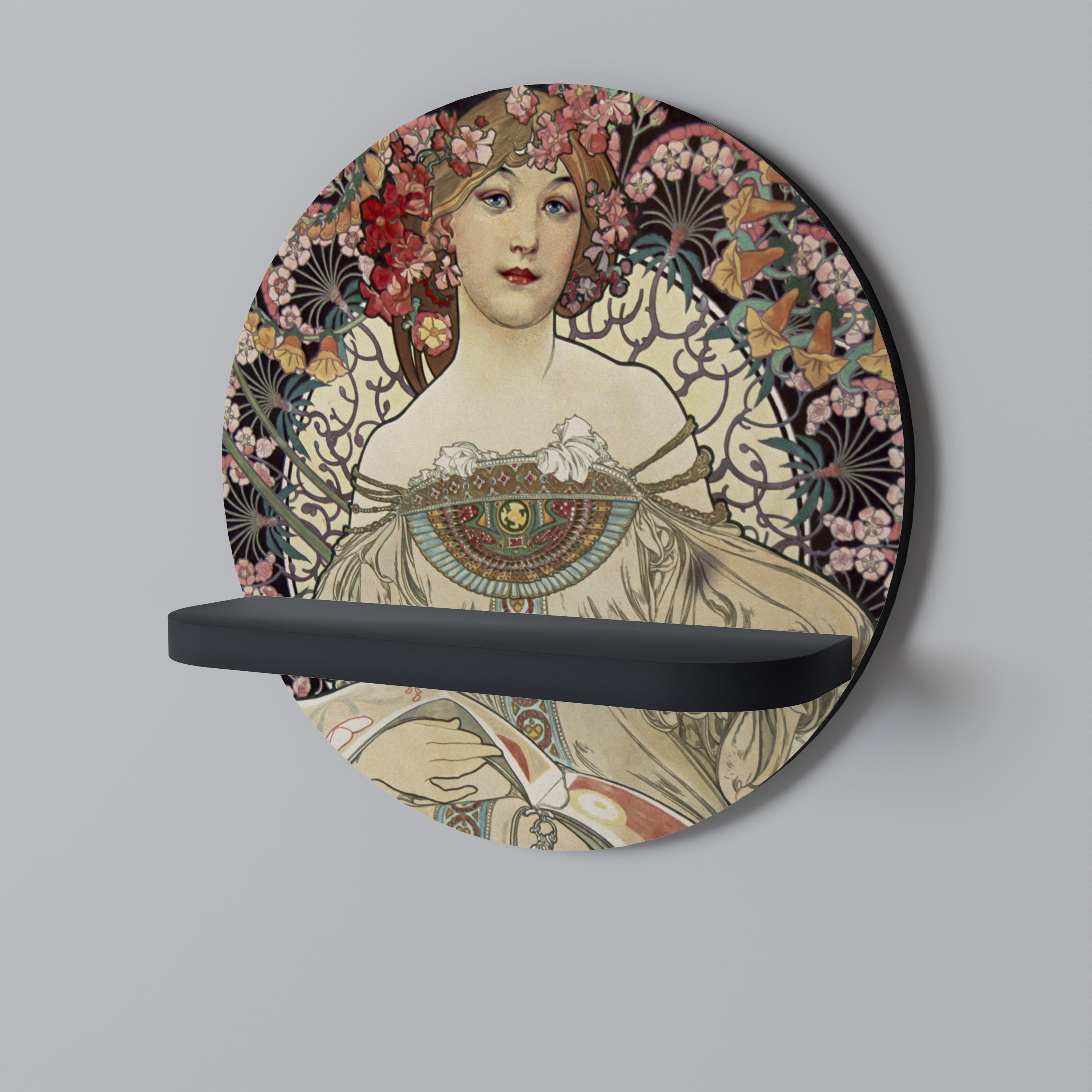 CHAMPENOIS IMPRIMEUR Prateleira Redonda Decorativa em Acabamento Preto