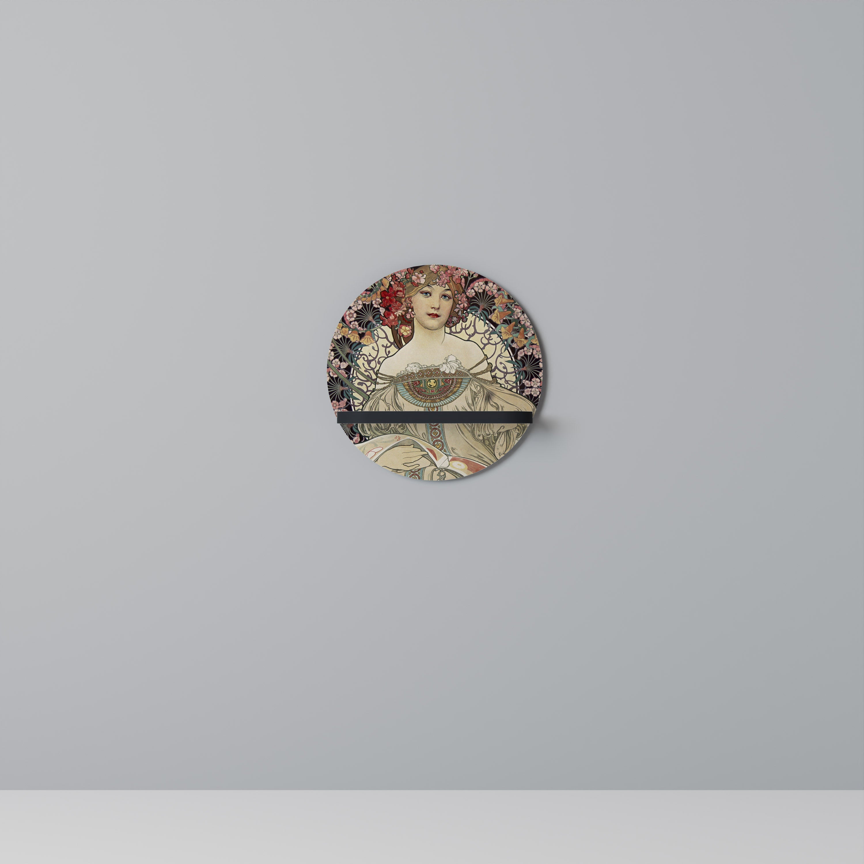 CHAMPENOIS IMPRIMEUR Prateleira Redonda Decorativa em Acabamento Preto