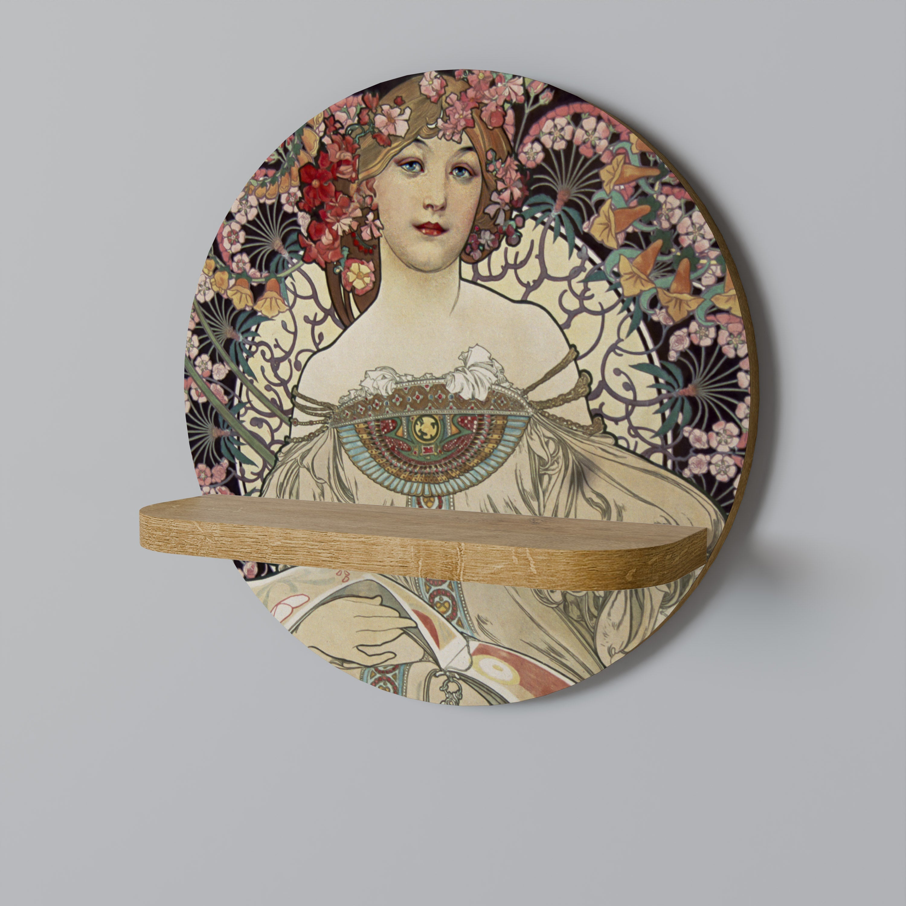 CHAMPENOIS IMPRIMEUR Prateleira Redonda Decorativa em Efeito Carvalho