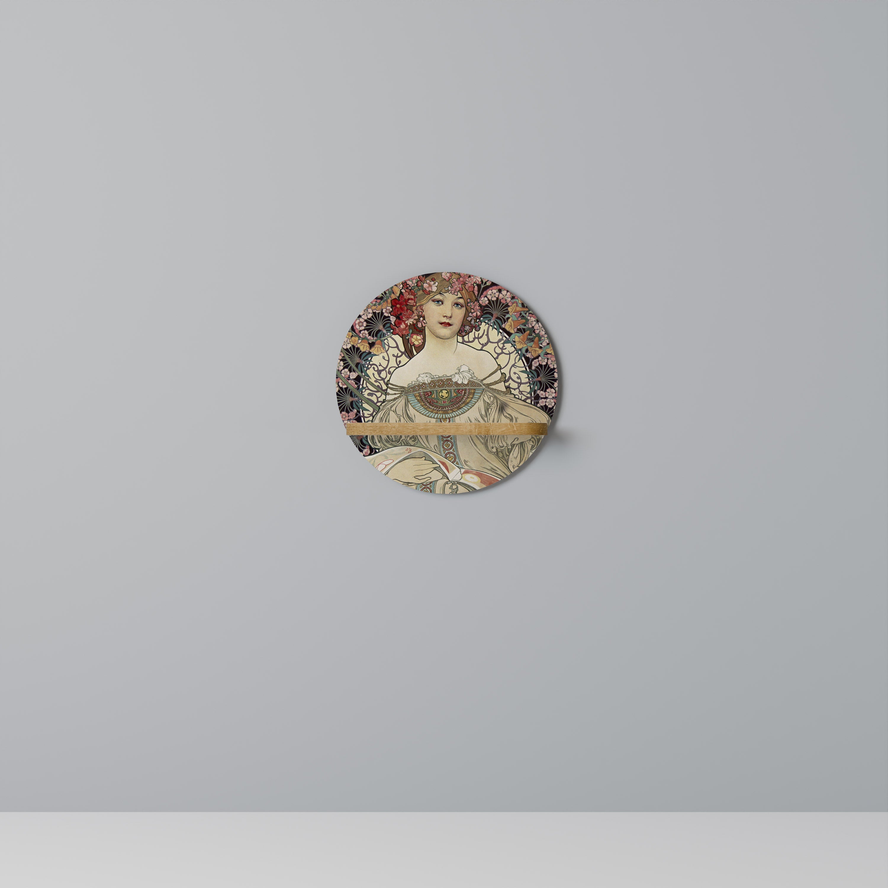 CHAMPENOIS IMPRIMEUR Prateleira Redonda Decorativa em Efeito Carvalho