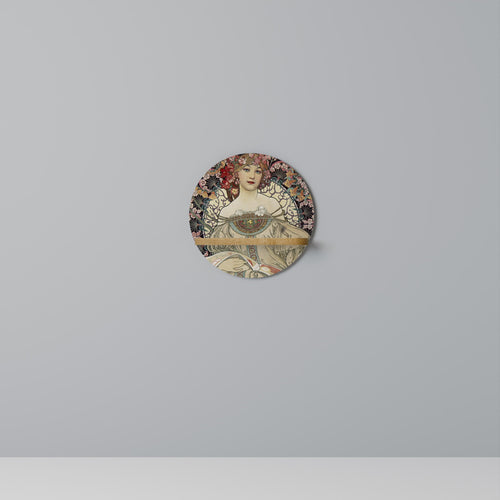 CHAMPENOIS IMPRIMEUR Prateleira Redonda Decorativa em Efeito Carvalho