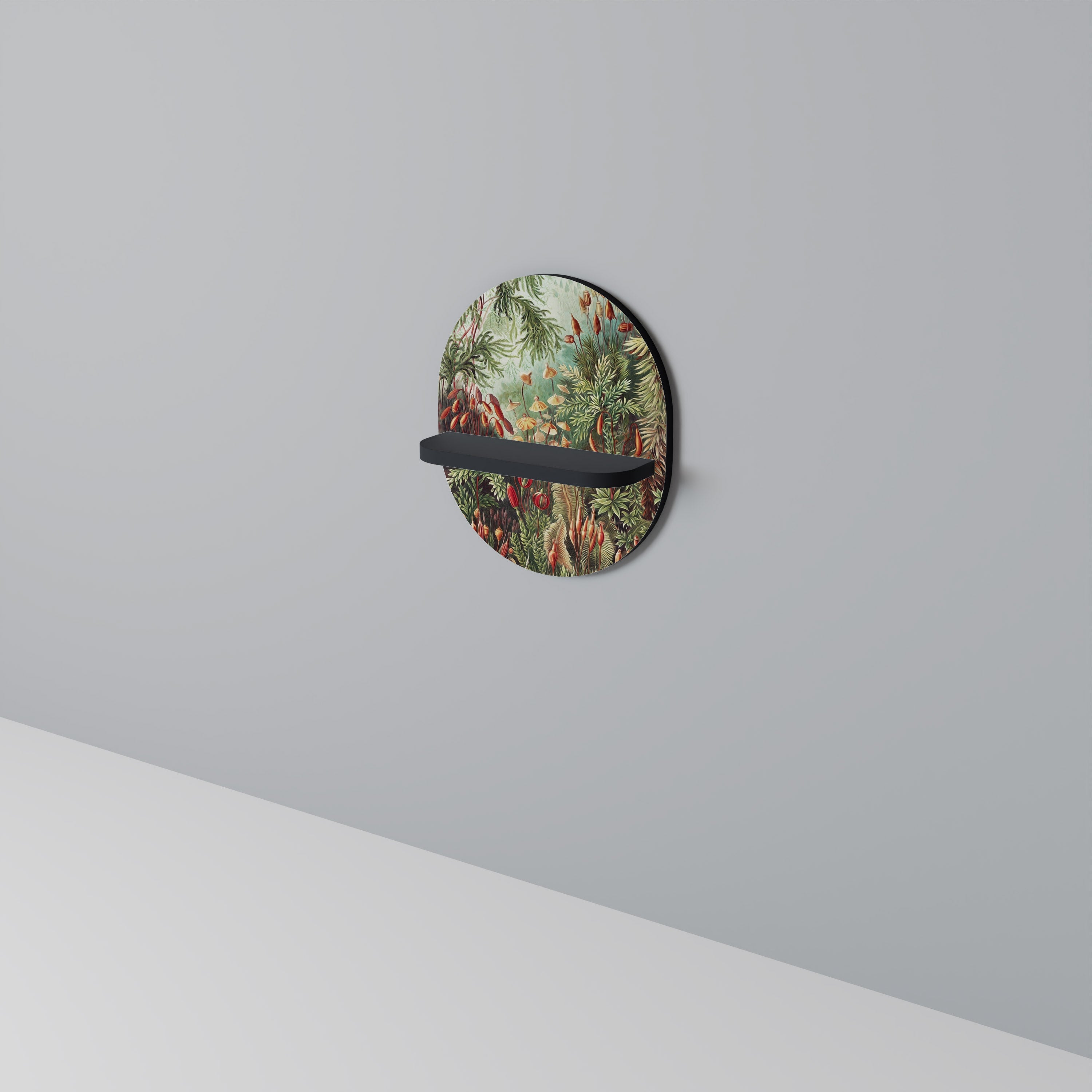 MUSCINAE LAUBMOOSE Prateleira Oval Decorativa em Acabamento Preto