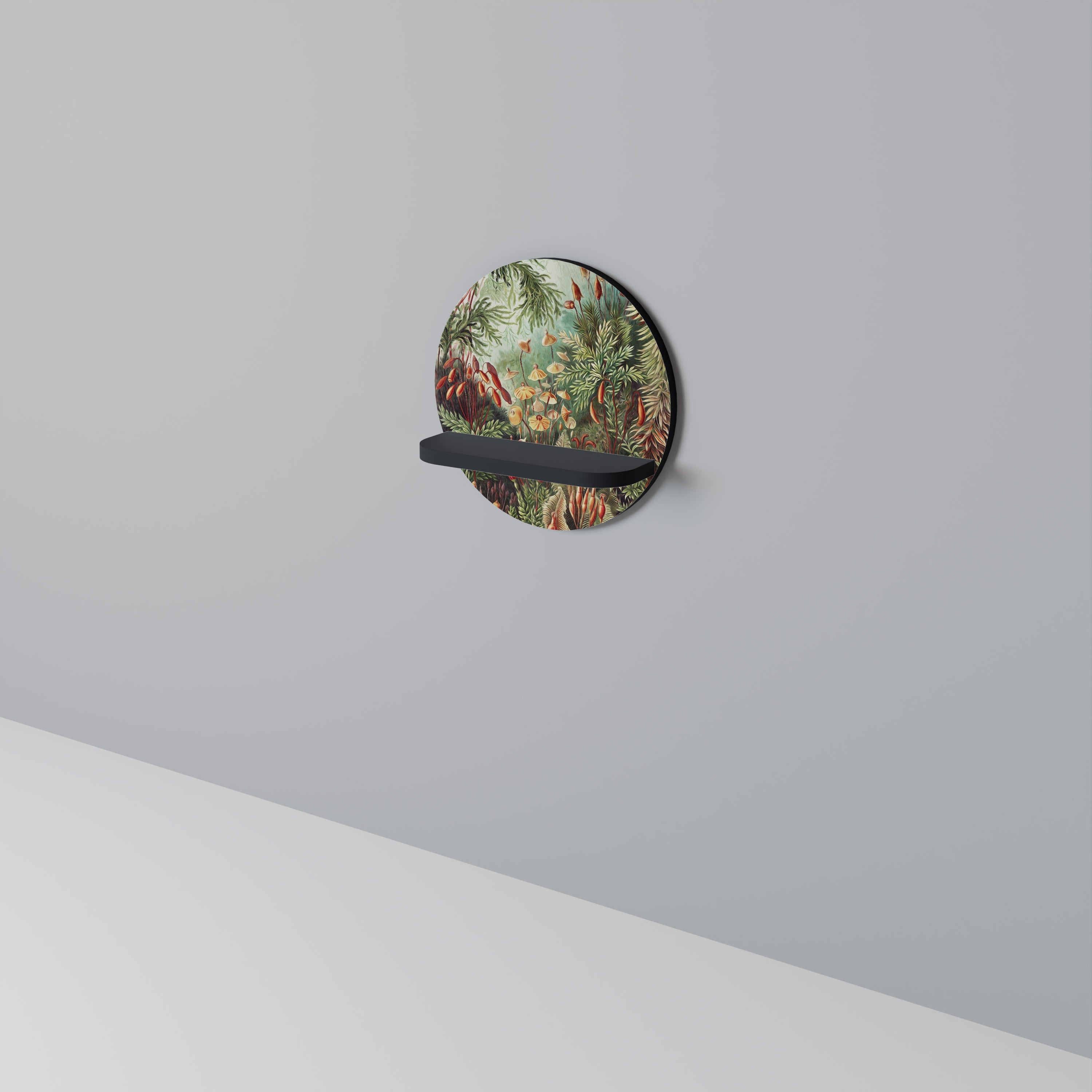 MUSCINAE LAUBMOOSE Prateleira Redonda Decorativa em Acabamento Preto