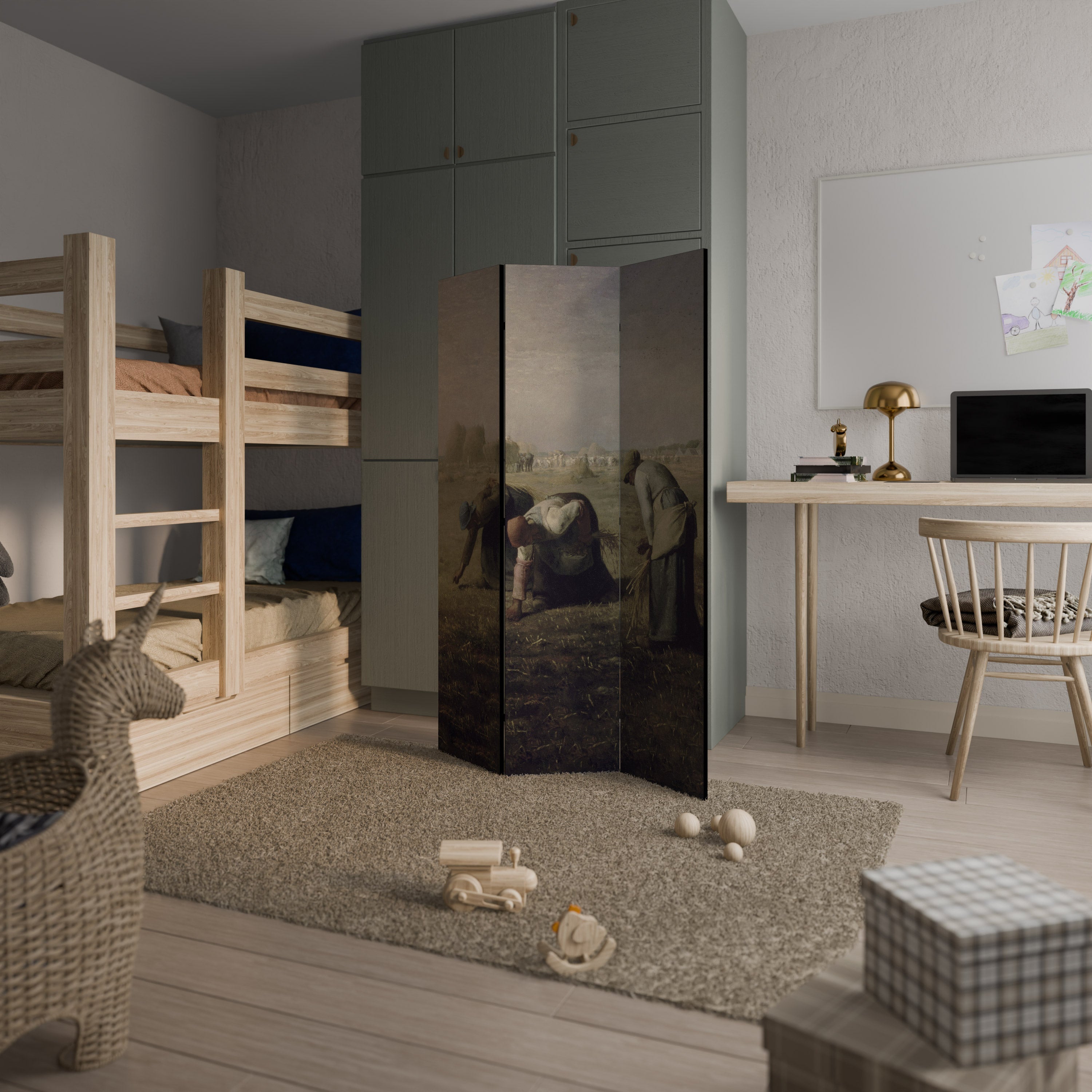 THE GLEANERS Decorative 3-Panel Room Divider