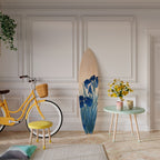 BLUE FLORAL RIDE Painel Decorativo Prancha de Surf