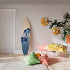 BLUE FLORAL RIDE Painel Decorativo Prancha de Surf