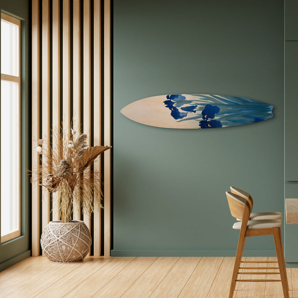 BLUE FLORAL RIDE Painel Decorativo Prancha de Surf