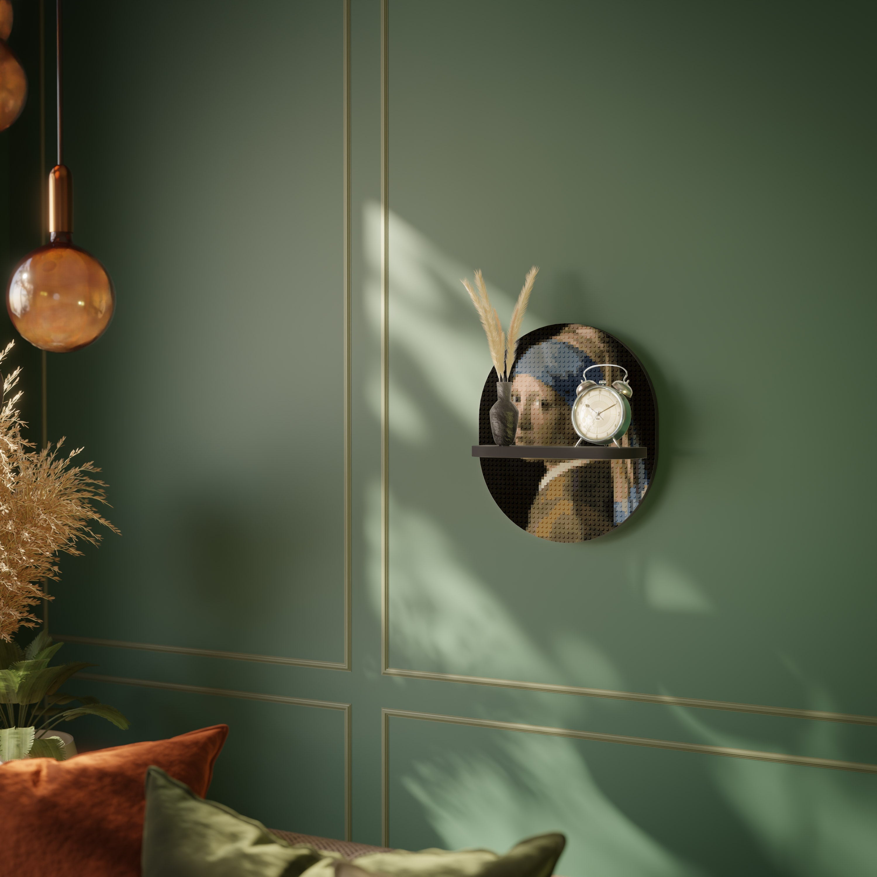 STRUCTURAL MASTERPIECE Prateleira Oval Decorativa em Acabamento Preto