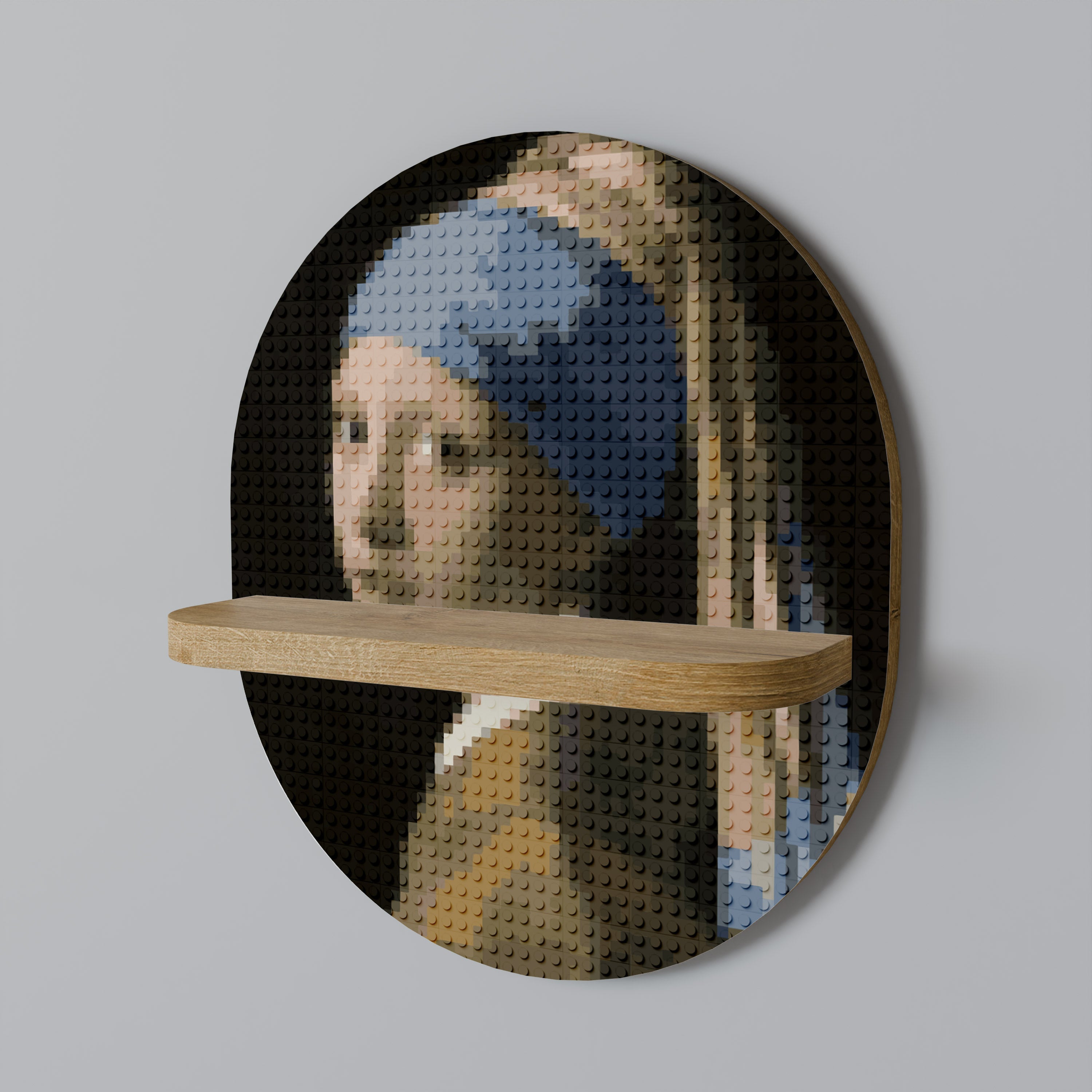 STRUCTURAL MASTERPIECE Prateleira Oval Decorativa em Efeito Carvalho