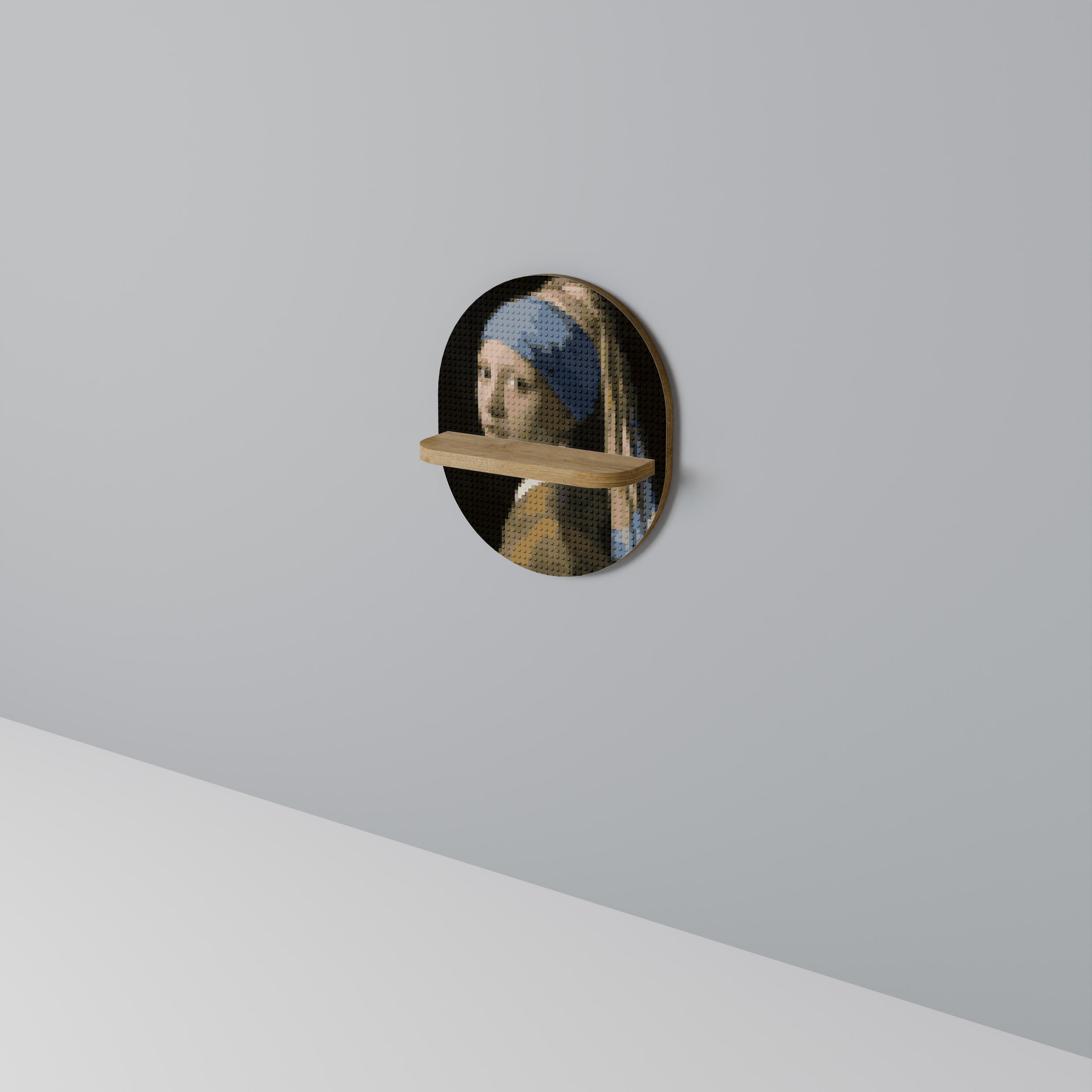 STRUCTURAL MASTERPIECE Prateleira Oval Decorativa em Efeito Carvalho