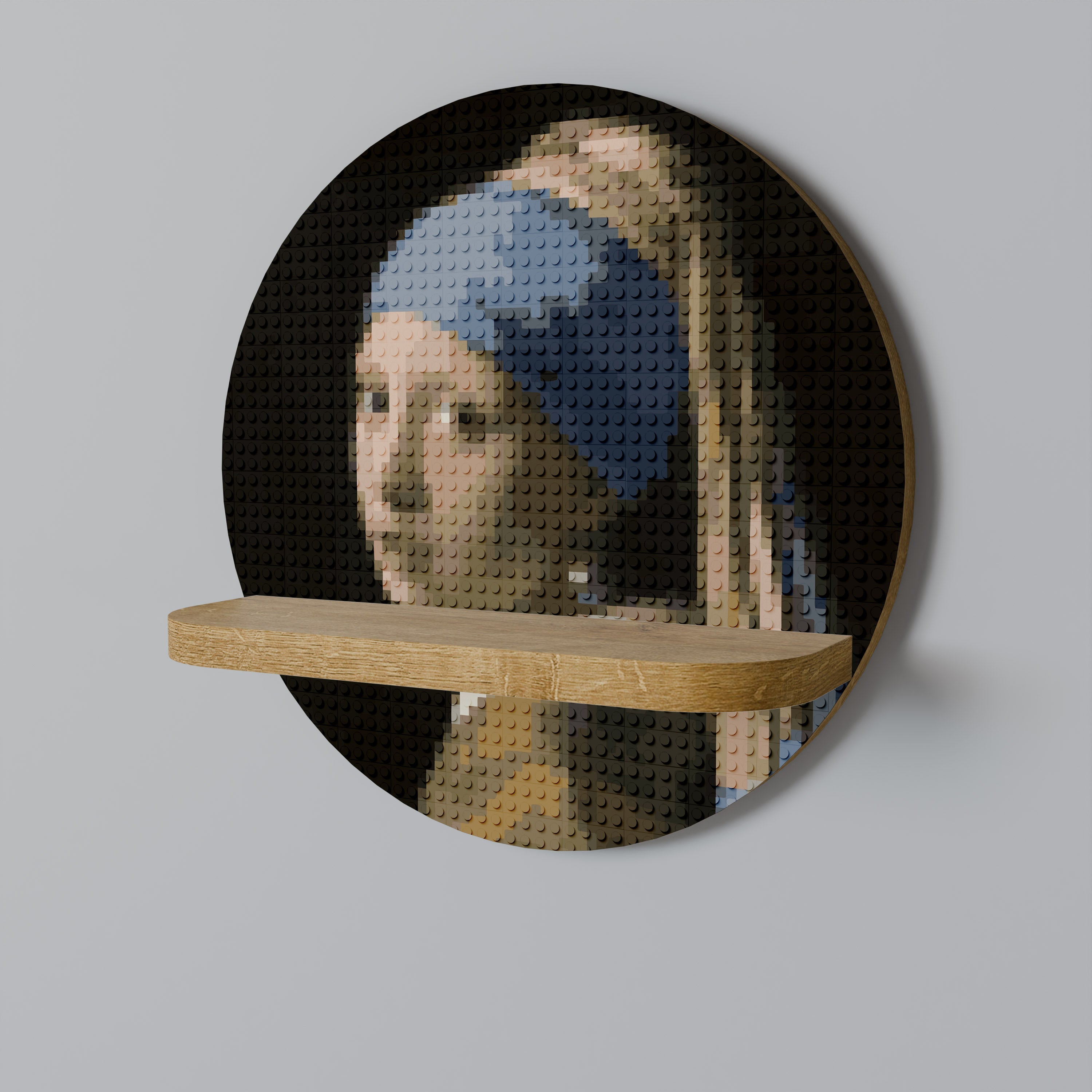 STRUCTURAL MASTERPIECE Prateleira Redonda Decorativa em Efeito Carvalho