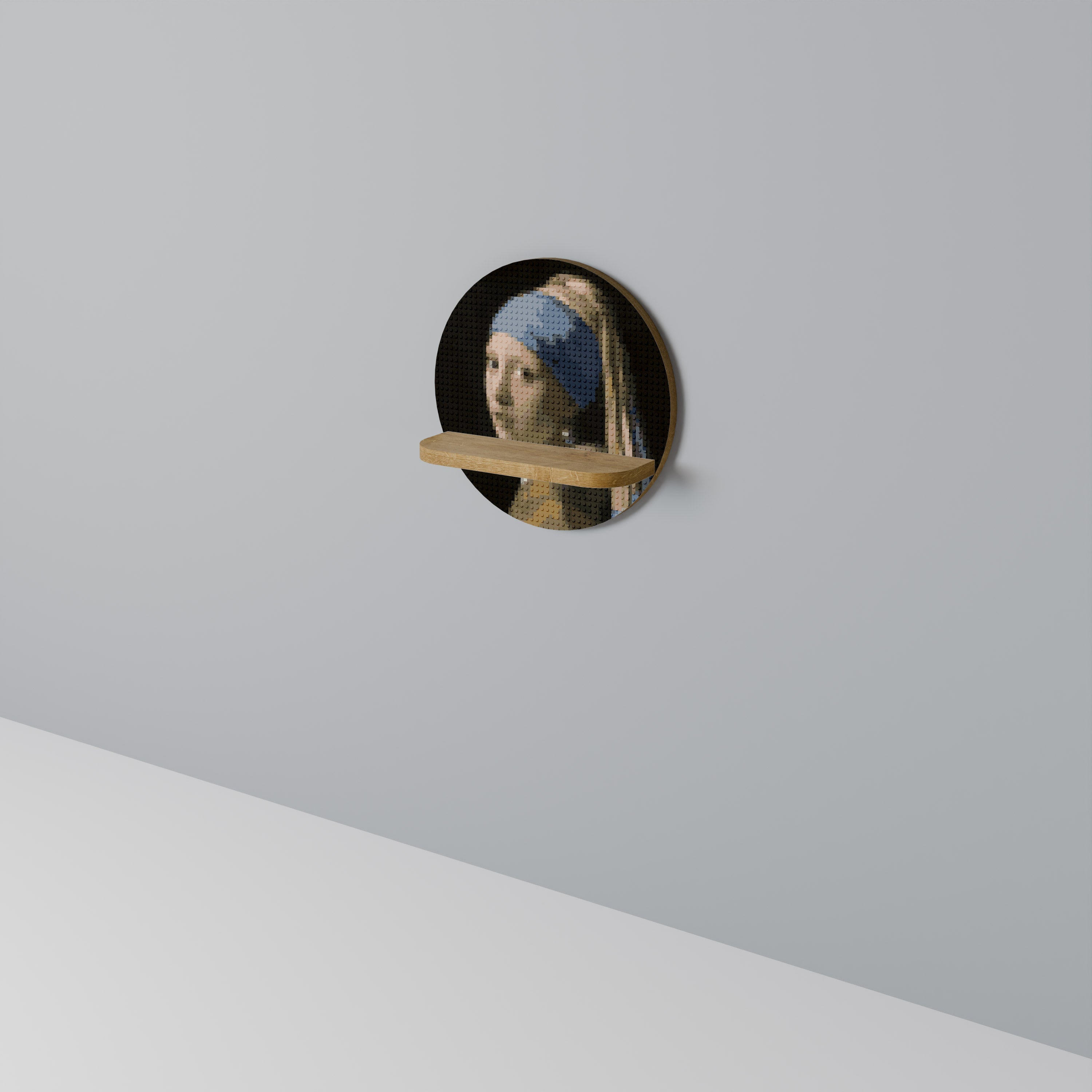 STRUCTURAL MASTERPIECE Prateleira Redonda Decorativa em Efeito Carvalho