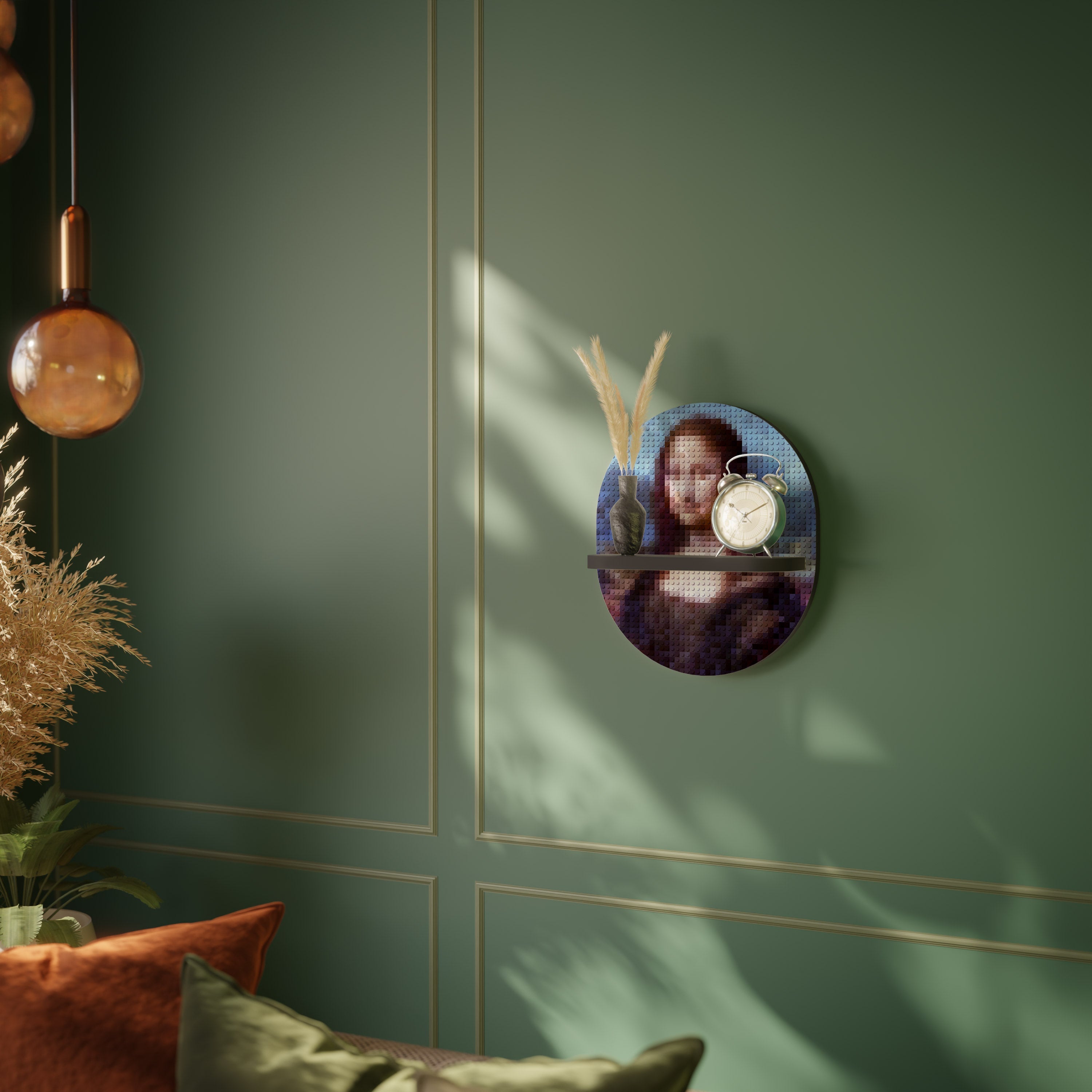 CONSTRUCTIVE ART Prateleira Oval Decorativa em Acabamento Preto