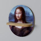 CONSTRUCTIVE ART Prateleira Oval Decorativa em Efeito Carvalho