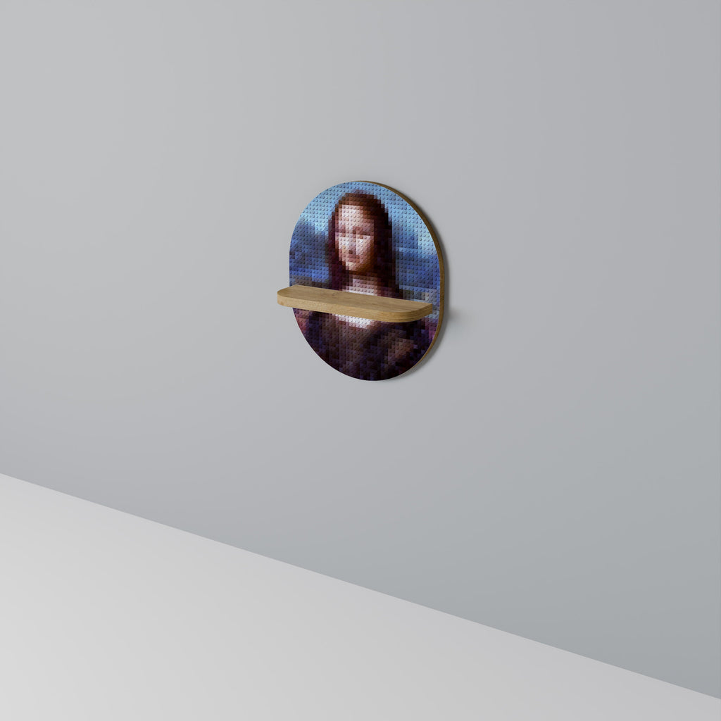 CONSTRUCTIVE ART Prateleira Oval Decorativa em Efeito Carvalho