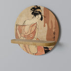 WOMAN, CAT AND EXTRA BROWN Prateleira Redonda Decorativa em Efeito Carvalho